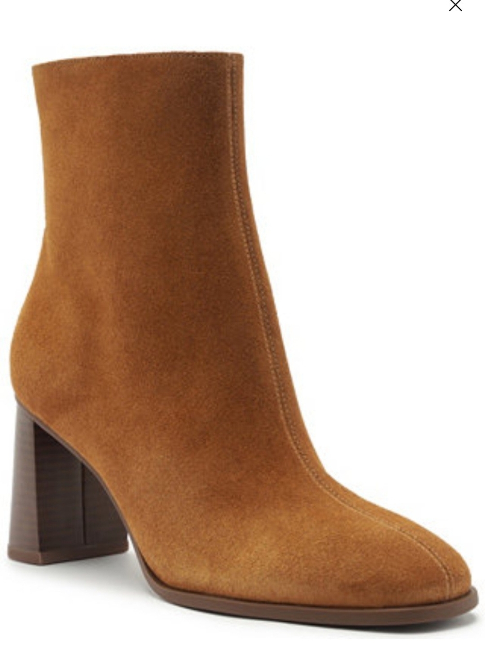 AREZZO REGINA LEATHER WOOD BLOCK HEEL IN CARMEL SIZE 8 & 9 NIB